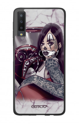 Samsung A7 2018 WHT Two-Component Cover - Chicana Pin Up on her way