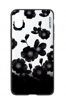 Cover Bicomponente Apple iPhone XR - Fiori neri sfumati