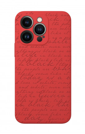 Cover Rubber Apple iPhone 13_PRO_MAX RED  - Scritte in bianco e nero