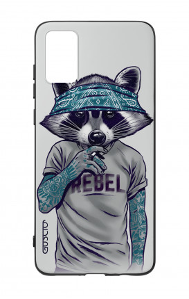 Samsung A41 Two-Component Cover - Raccoon with bandana