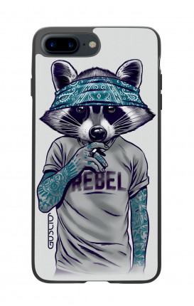 Apple iPhone 7/8 Plus White Two-Component Cover - Raccoon with bandana