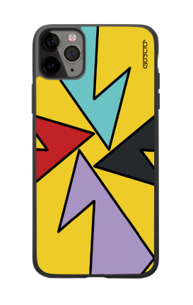Apple iPh11 PRO MAX WHT Two-Component Cover - Yellow Abstract with shapes