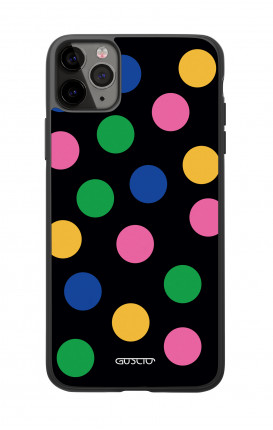 Apple iPh11 PRO MAX WHT Two-Component Cover - Pink & Blue Polka dot