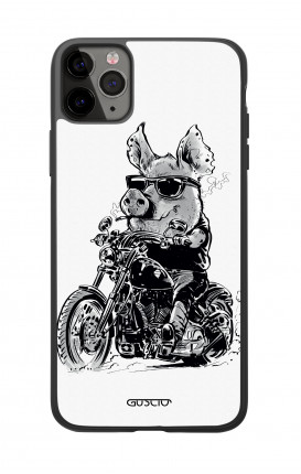 Apple iPh11 PRO MAX WHT Two-Component Cover - Biker Pig