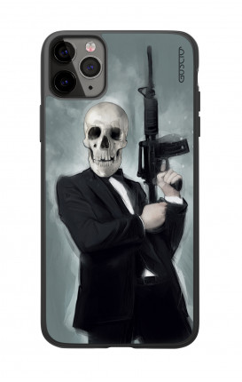 Apple iPh11 PRO MAX WHT Two-Component Cover - Skull with Tommy-Gun 