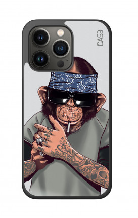 Cover Bicomponente Apple iPh13 PRO - Scimpanze con bandana