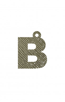 Charm Iniziale in ecopelle Saffiano GOLD - Initials_B