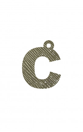 Charm Iniziale in ecopelle Saffiano GOLD - Initials_C