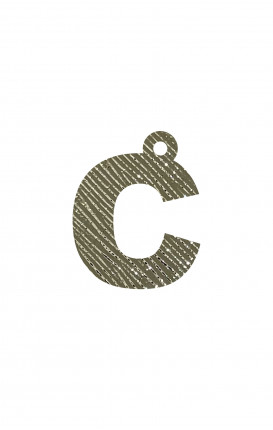 Eco-leather Saffiano GOLD Initial Charm - Initials_C