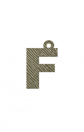 Eco-leather Saffiano GOLD Initial Charm - Initials_F
