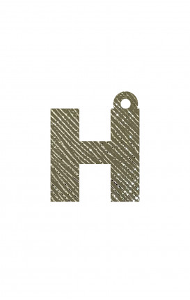 Charm Iniziale in ecopelle Saffiano GOLD - Initials_H