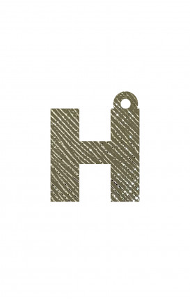 Eco-leather Saffiano GOLD Initial Charm - Initials_H