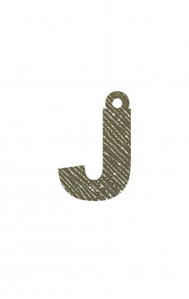 Eco-leather Saffiano GOLD Initial Charm - Initials_J