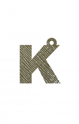 Charm Iniziale in ecopelle Saffiano GOLD - Initials_K