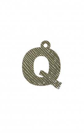 Eco-leather Saffiano GOLD Initial Charm - Initials_Q