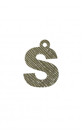 Eco-leather Saffiano GOLD Initial Charm - Initials_S