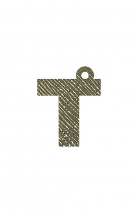 Eco-leather Saffiano GOLD Initial Charm - Initials_T