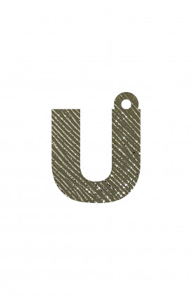 Charm Iniziale in ecopelle Saffiano GOLD - Initials_U