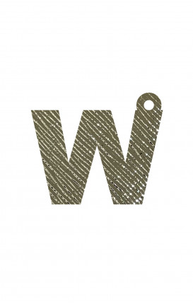 Charm Iniziale in ecopelle Saffiano GOLD - Initials_W