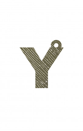 Eco-leather Saffiano GOLD Initial Charm - Initials_Y