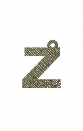 Eco-leather Saffiano GOLD Initial Charm - Initials_Z