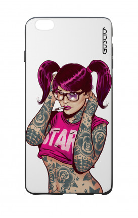 Cover Bicomponente Apple iPhone 6/6s - Ragazza capelli fuxia bianco