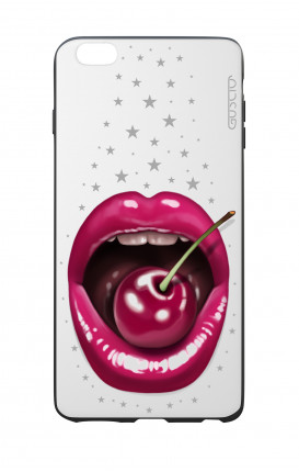 Cover Bicomponente Apple iPhone 6 Plus - Labbra e ciliegia bianco