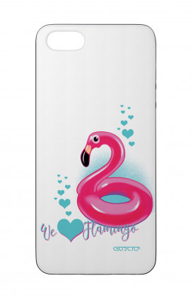 Apple iPhone 5 WHT Two-Component Cover - We Love Flamingo