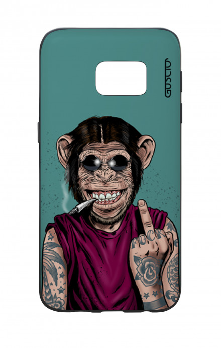 Samsung S7 WHT Two-Component Cover - Monkey's always Happy