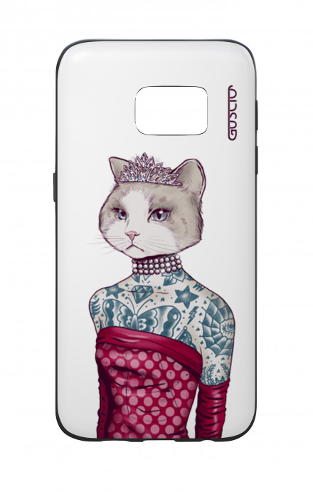 Cover Bicomponente Samsung S7  - Gattina principessa bianco