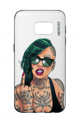 Cover Bicomponente Samsung S7  - Ragazza capelli verdi bianco