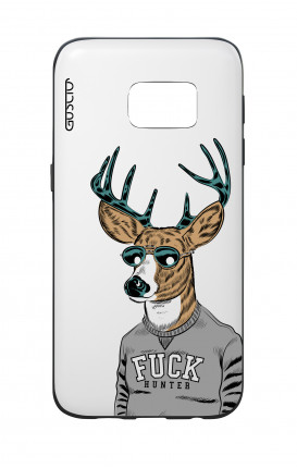 Cover Bicomponente Samsung S7  - Fuck Hunter bianco