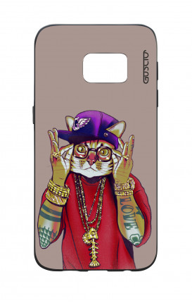 Samsung S7 WHT Two-Component Cover - Hip Hop Cat