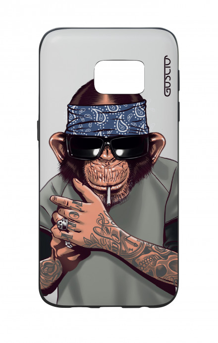 Samsung S7 WHT Two-Component Cover - Chimp with bandana