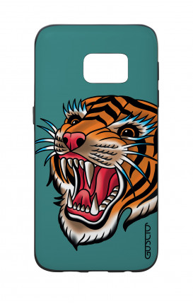 Samsung S7 WHT Two-Component Cover - Tiger Tattoo on teal