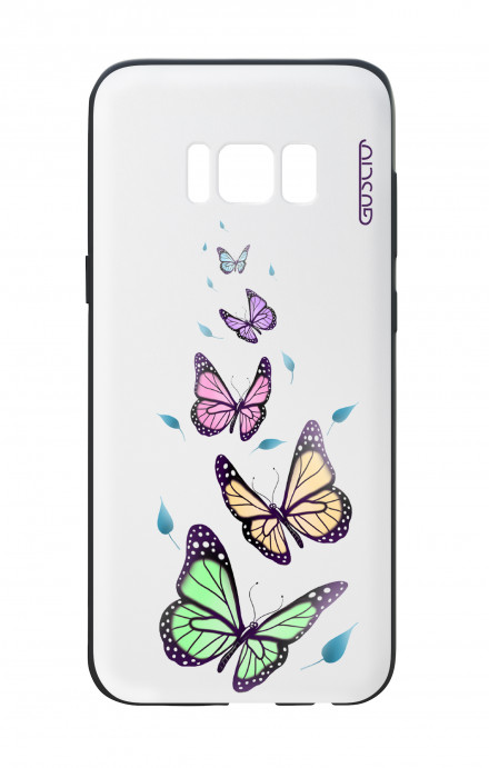 Samsung S8 White Two-Component Cover - WHT Butterflies&Leaves