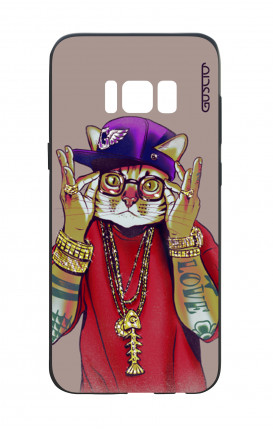 Samsung S8 White Two-Component Cover - Hip Hop Cat