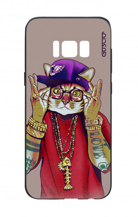 Samsung S8 White Two-Component Cover - Hip Hop Cat