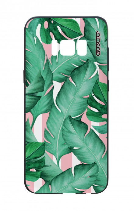 Samsung S8 White Two-Component Cover - Banano Leaves Pattern