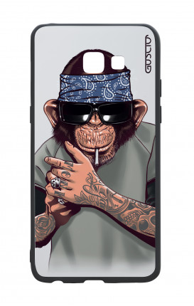 Samsung A5 2017 White Two-Component Cover - Chimp with bandana