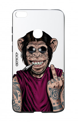 Cover Bicomponente Huawei P8Lite 2017 - Scimmia è sempre felice bianco