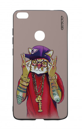 Huawei P8Lite 2017 White Two-Component Cover - Hip Hop Cat
