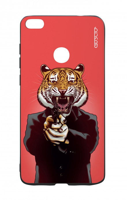 Huawei P8Lite 2017 White Two-Component Cover - Tiger with Gun