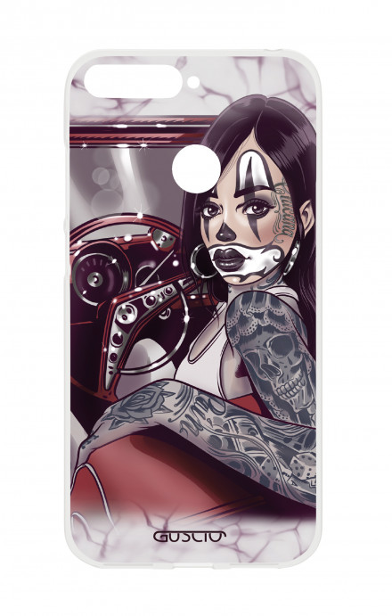 Cover TPU Huawei Y6 2018 Prime - Pin Up Chicana in auto