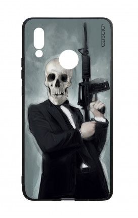 Huawei P20Lite WHT Two-Component Cover - Skull with Tommy-Gun 