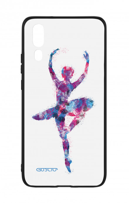 Cover Bicomponente Huawei P20 - Ballerina fondo bianco