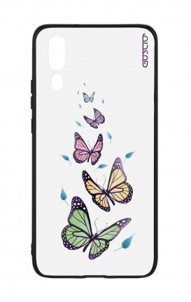 Huawei P20 WHT Two-Component Cover - WHT Butterflies&Leaves