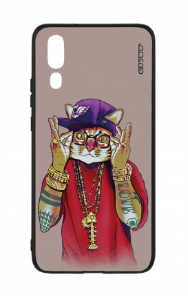 Huawei P20 WHT Two-Component Cover - Hip Hop Cat