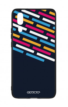 Huawei P20 WHT Two-Component Cover - Stripes on Dark Blue