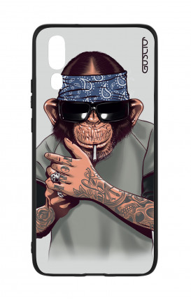 Huawei P20 WHT Two-Component Cover - Chimp with bandana